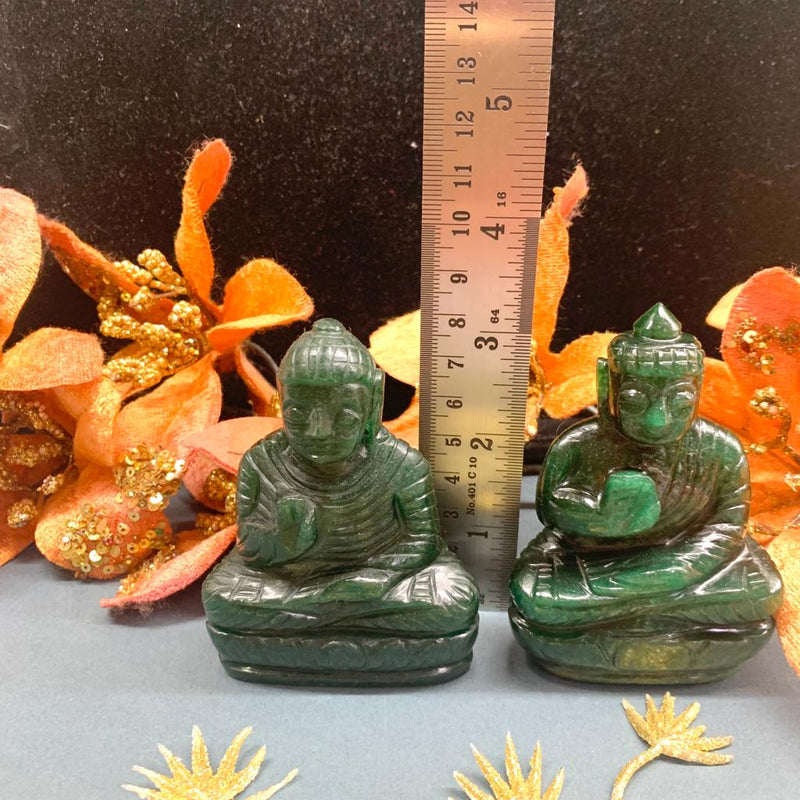 Dark Green Aventurine Sitting Buddha