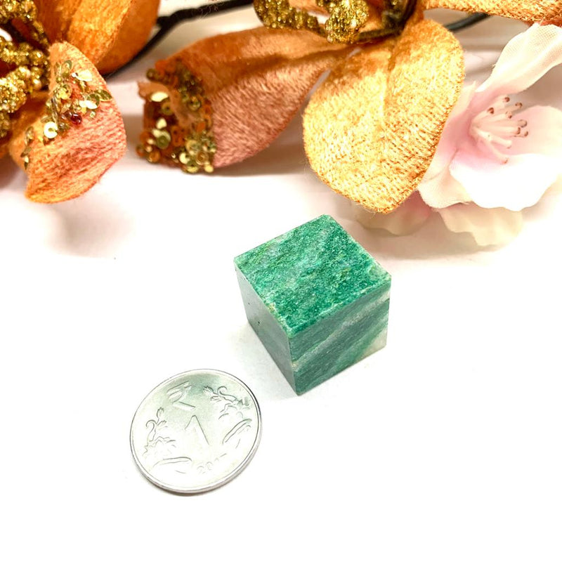 Dark Green Aventurine Cube (Luck and Abundance)