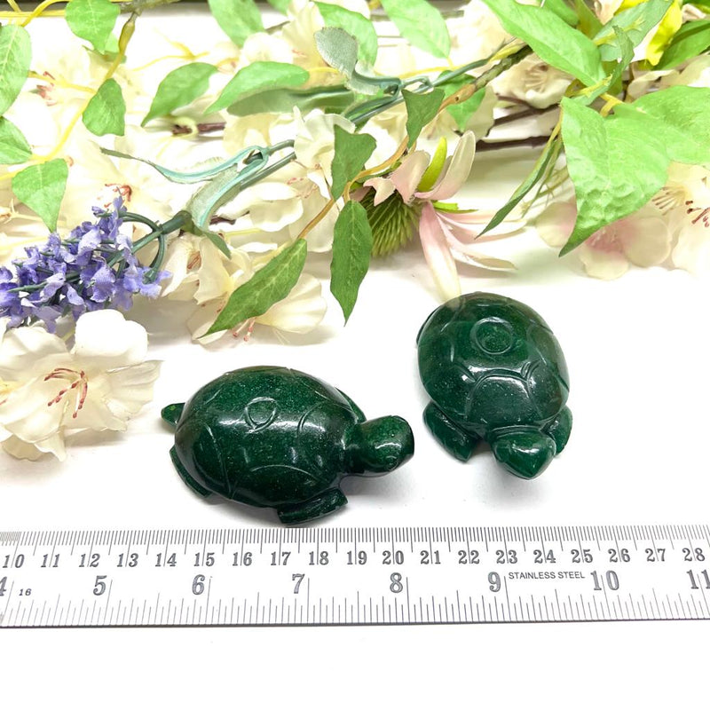 Turtle in Dark Green Aventurine (Prosperity and Luck)