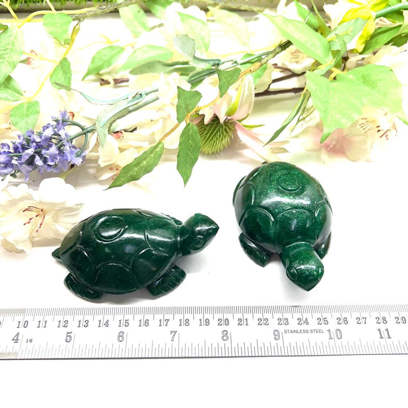 Turtle in Dark Green Aventurine (Prosperity and Luck)
