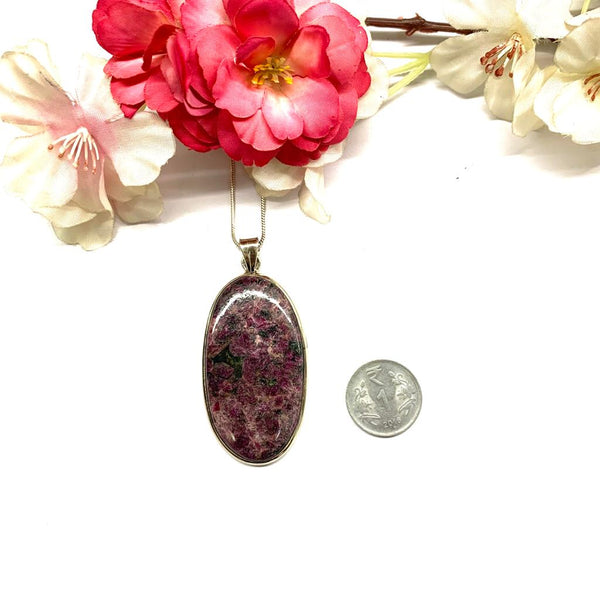 Eudialyte Pendant in Silver