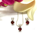 Garnet Small Pendants in Silver (Vitality & Joy)