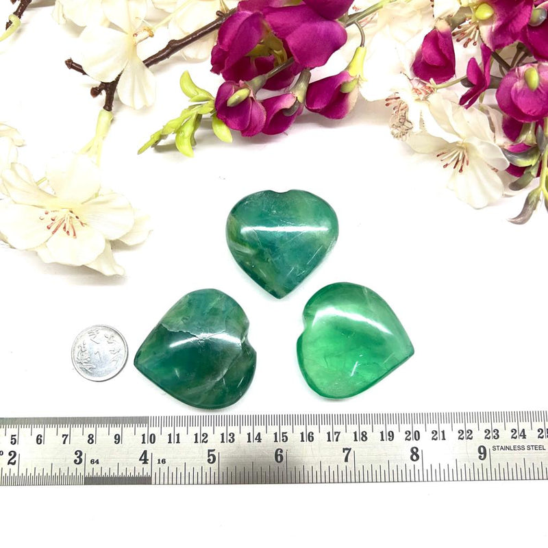 Green Fluorite Hearts (Focused Energy)