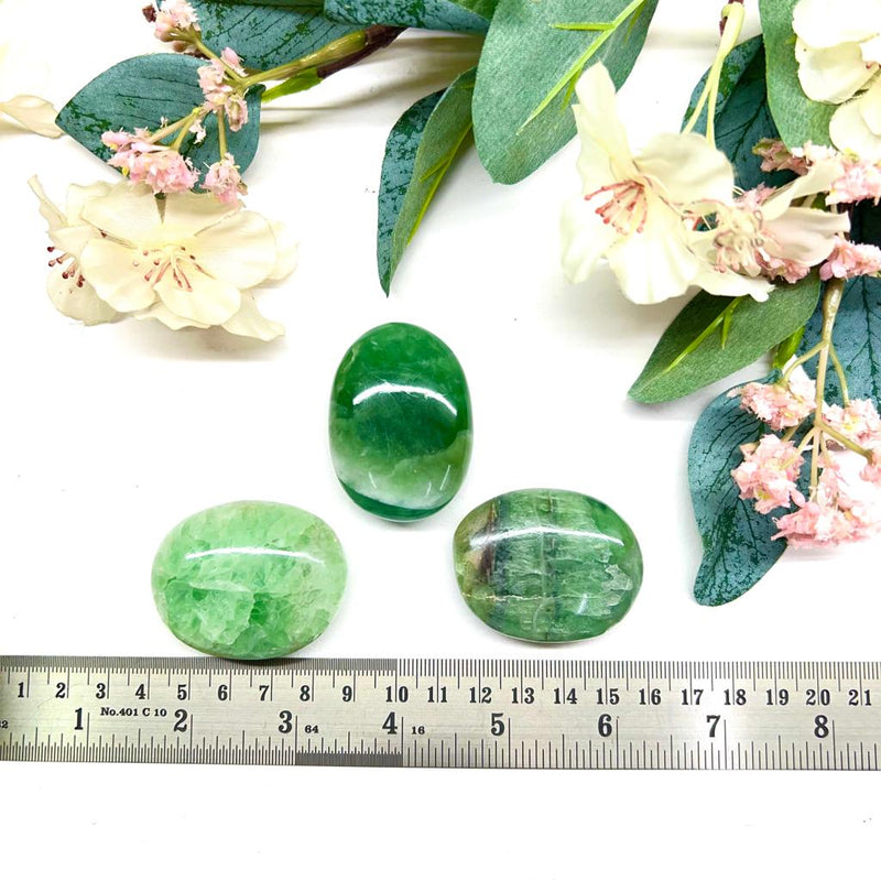 Green Fluorite Palmstones (Focused Energy)