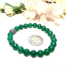 Green Onyx  Round Bead Bracelet (Attract wealth)
