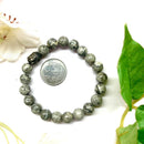 Grey Picasso Jasper Round bead Bracelet