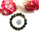 Hawks Eye / Blue Tiger Eye Round Bead Bracelet (Acceptance & Patience)