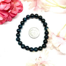 Hawks Eye / Blue Tiger Eye Round Bead Bracelet (Acceptance & Patience)