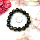 Hawks Eye / Blue Tiger Eye Round Bead Bracelet (Acceptance & Patience)