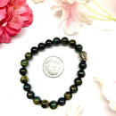Hawks Eye / Blue Tiger Eye Round Bead Bracelet (Acceptance & Patience)