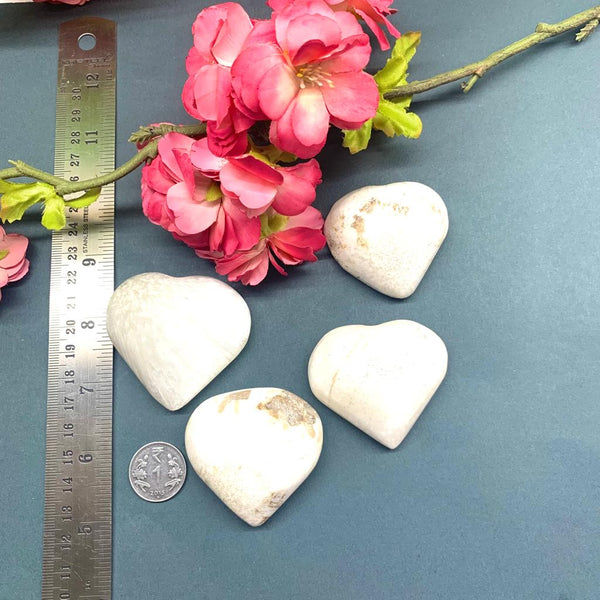 Heart Shaped Paper Weight in Scolecite