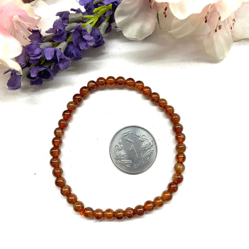 Buy AAA+ Natural Hessonite Garnet Smooth Oval Shape Beaded Bracelet  Jewellery Best For Unisex (6.5) at Amazon.in