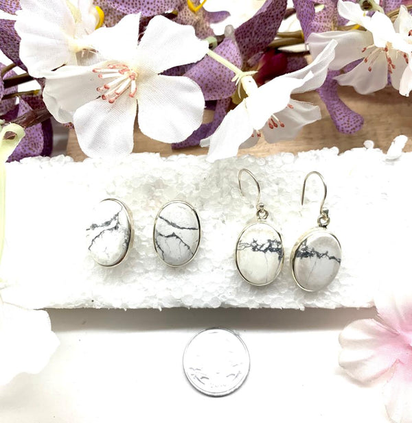 Howlite Earrings in Silver