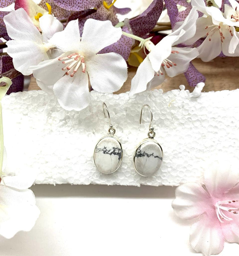 Howlite Earrings in Silver