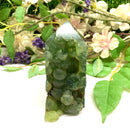 Prehnite Towers Free form with Point & 2 Sides Polished