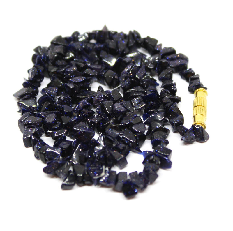 Blue Sandstone 6mm Uncut Beads /Chips Necklace (Protection & Healing)
