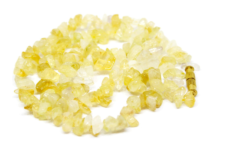 Citrine 6mm Uncut Beads /Chips Necklace (Career Growth)