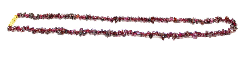 Garnet 6mm Uncut Beads /Chips Necklace (Commitment & Courage)
