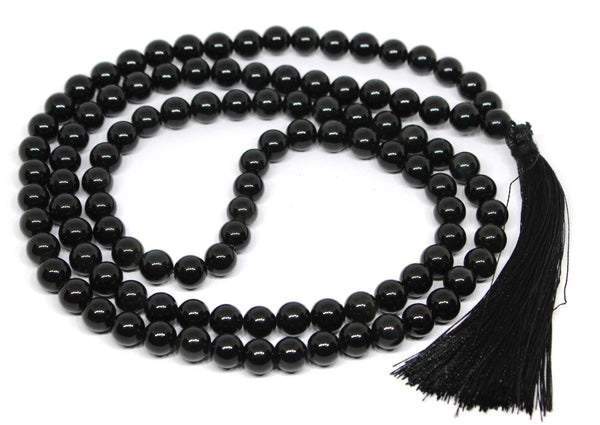 Black Obsidian Round Beads Jaap Mala (Energetic Protection)