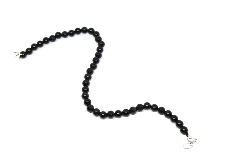 Black Obsidian Round Bead Anklet