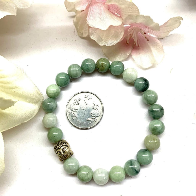 Burma Jade / Jadeite Round Bead Bracelet (Tranquility & Good Health)