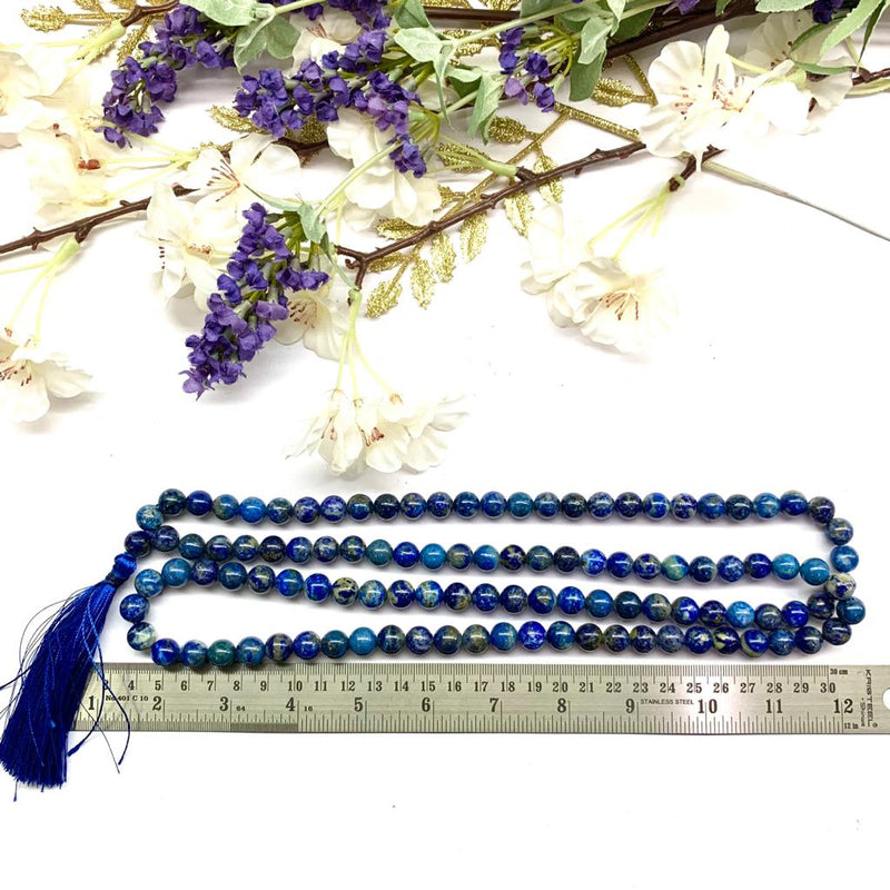 Lapis Lazuli Round  Bead Jaap Mala (Communication & Wisdom)