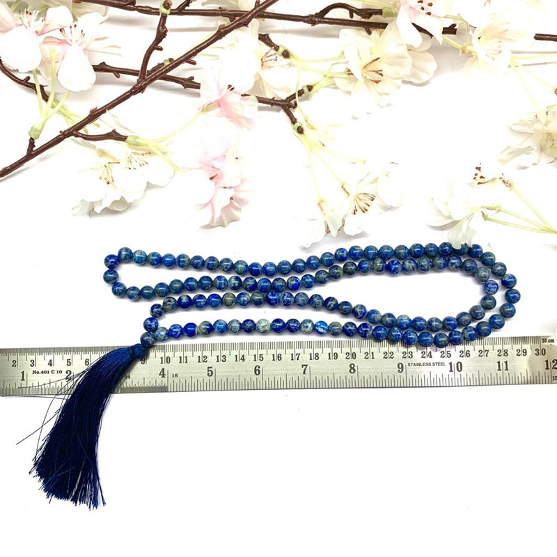 Lapis Lazuli Round  Bead Jaap Mala (Communication & Wisdom)