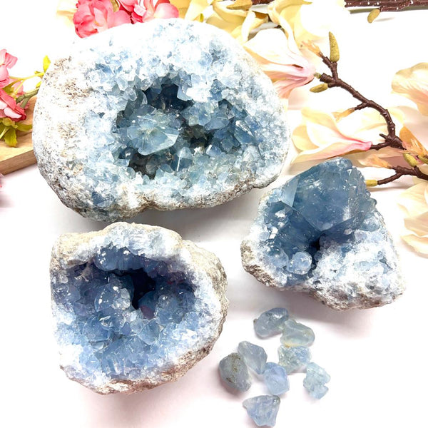 Large Celestite Clusters (Astral Travel and Intuition)