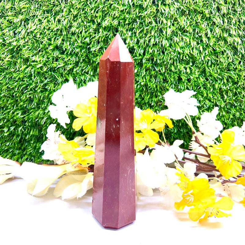 Large Red Jasper Tower (Vitality and Strength)