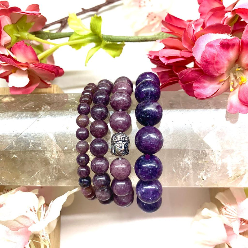 Purple Potion Gemmy Lepidolite Bracelets — Rocks for the Spirit