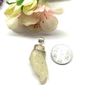 Libyan Desert Glass Rough Cap Pendant in Silver (Joy)