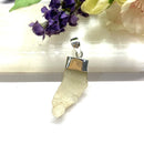 Libyan Desert Glass Rough Cap Pendant in Silver (Joy)