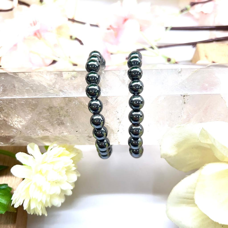 Magnetite Round Bead Bracelet (Balance Yin-Yang)