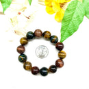 Mixed Tiger Eye Round Bead Bracelet (Confidence and Protection from Jealousy)