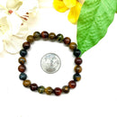 Mixed Tiger Eye Round Bead Bracelet (Confidence and Protection from Jealousy)