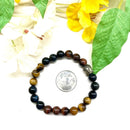 Mixed Tiger Eye Round Bead Bracelet (Confidence and Protection from Jealousy)
