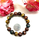 Mixed Tiger Eye Round Bead Bracelet (Confidence and Protection from Jealousy)