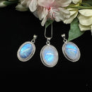 White Moonstone Premium Collection Pendant in Silver (Divine feminine)