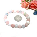 Morganite Round Bead Bracelet