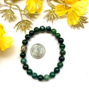 Moss Agate Round Bead Bracelet (Prosperity and Balance)