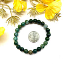 Moss Agate Round Bead Bracelet (Prosperity and Balance)