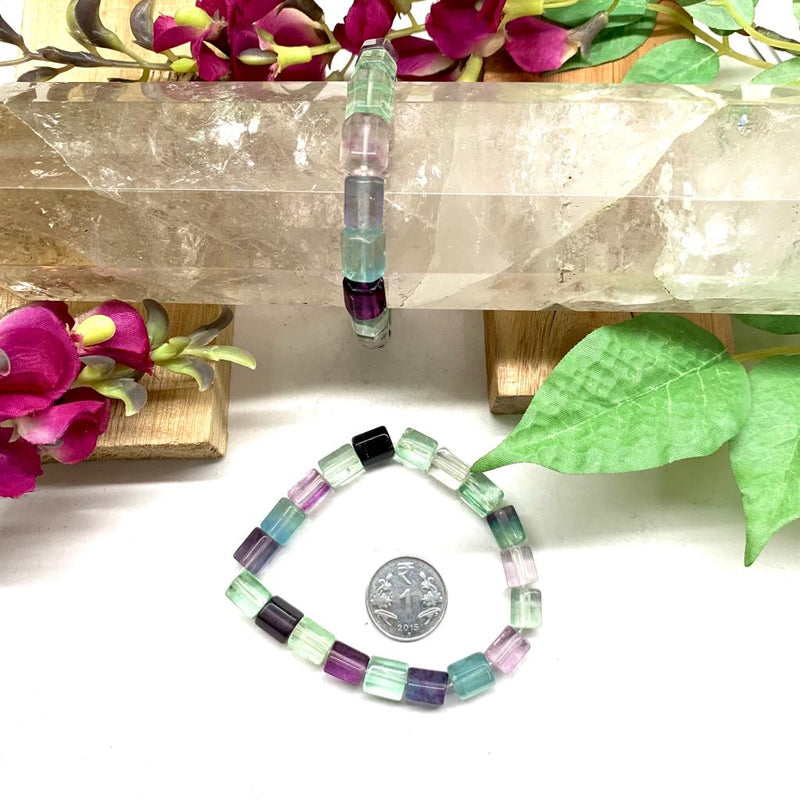 Multi Fluorite Cylindrical Beads Bracelet (Focus & Concentration)