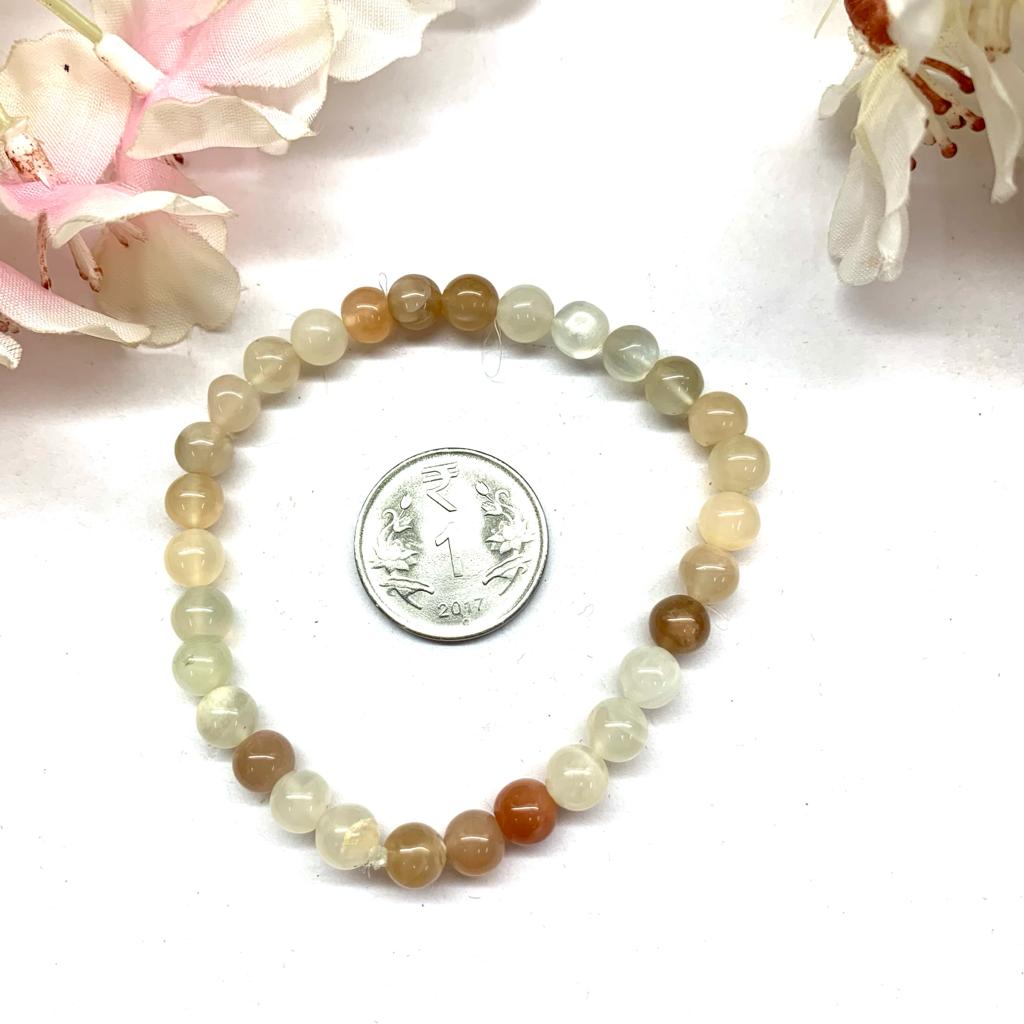 Moonstone Bracelet (assorted. multi shade chip beads) – Inspire Me Online