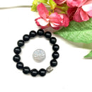 Black Obsidian Round Bead Bracelet