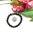 Black Obsidian Round Bead Bracelet