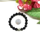 Black Obsidian Round Bead Bracelet