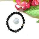 Black Obsidian Round Bead Bracelet