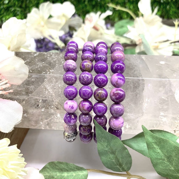 Phosphosiderite Round Bead Bracelet