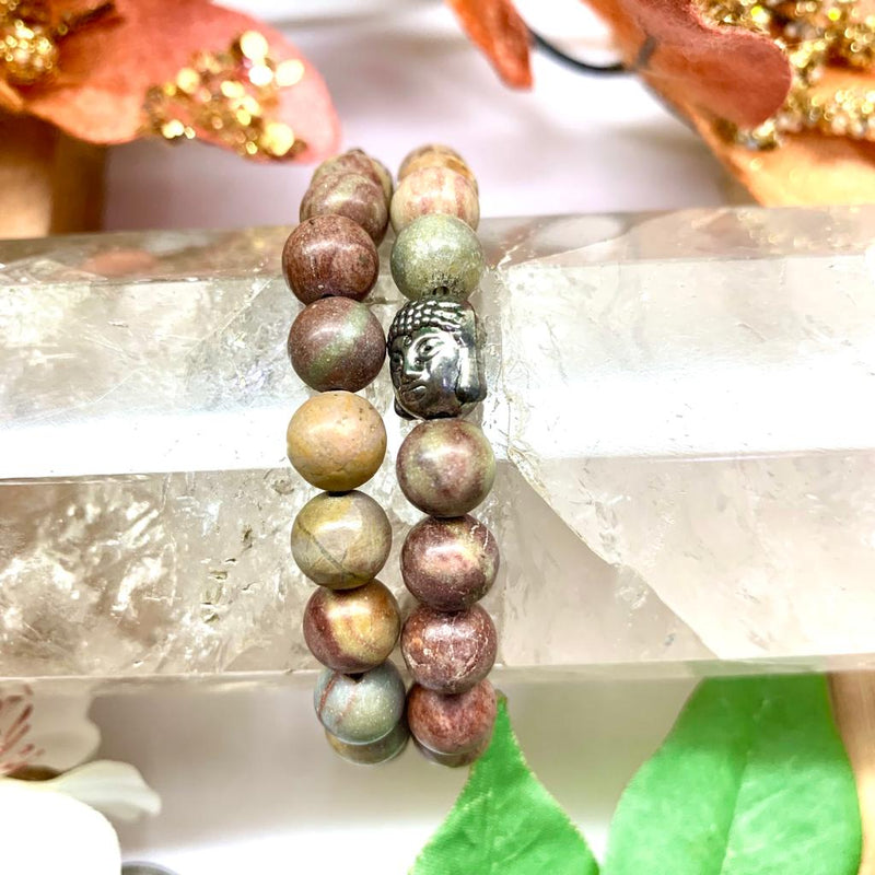 Picasso Jasper 8mm Round Bead Bracelet