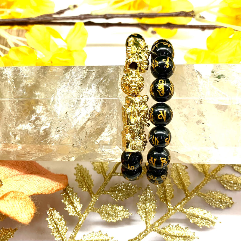 Pixiu Bracelet in Black Obsidian (Attract Wealth and Money)
